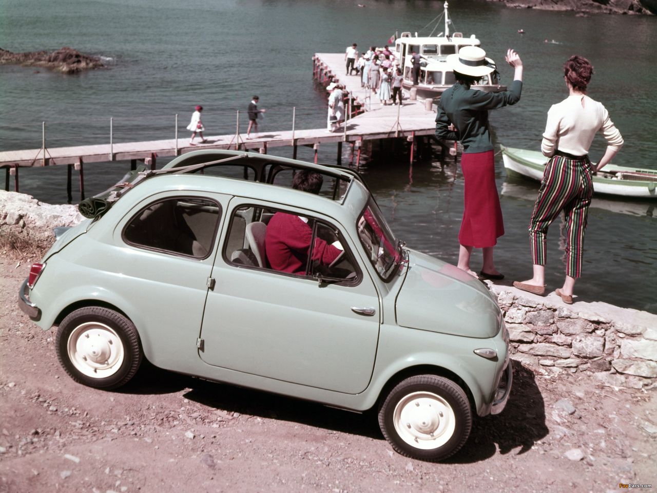 <em>Designed by Dante Giacosa, 1957 (to 1975)</em><br />Since the early 1900s Fiat has dominated the Italian car market. The Fiat 500 is interesting as it was deliberately designed as a reasonably priced car -- an answer to Volkswagen's Beetle. The accessible, egalitarian design resulted in a huge cross section of Italian society driving a Fiat 500.