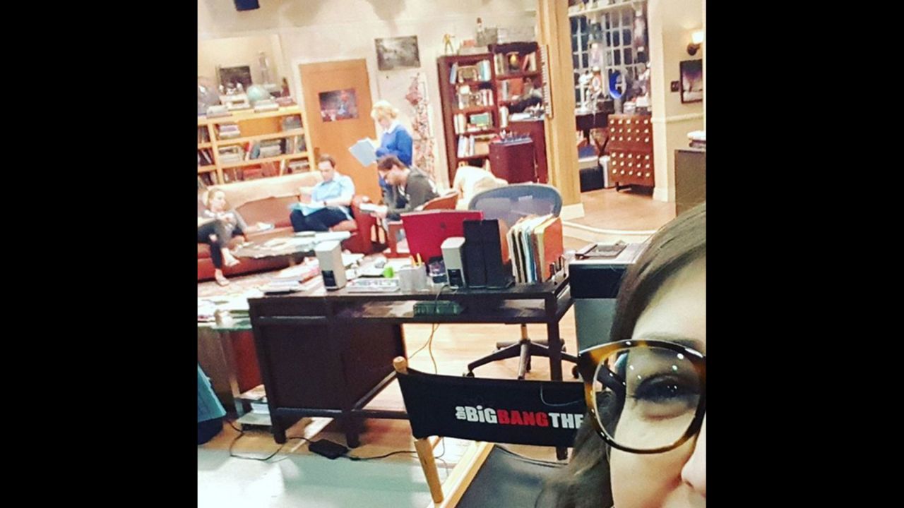 Actress Mayim Bialik takes a photo from the set of "The Big Bang Theory" on Thursday, February 18. "The gang hard at work," <a href="https://www.instagram.com/p/BB8bqGgqBtN/?taken-by=missmayim" target="_blank" target="_blank">she said on Instagram.</a>