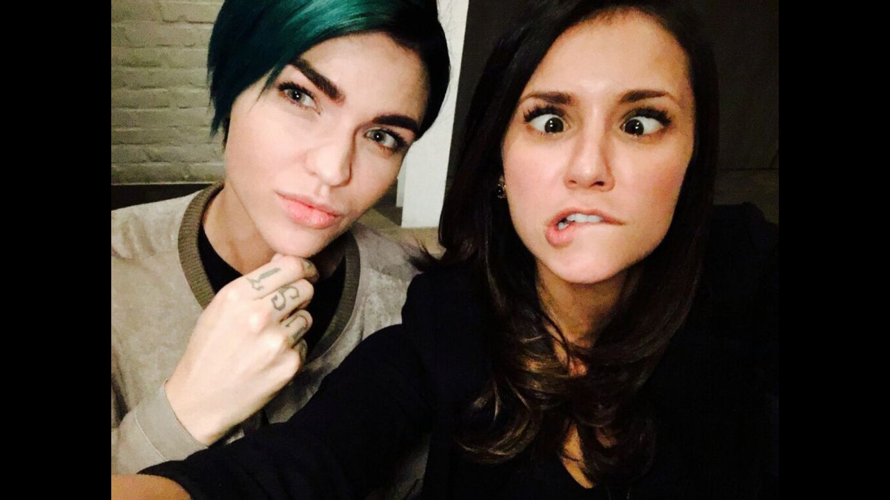 Actress Nina Dobrev makes a funny face in this selfie <a href="https://twitter.com/RubyRose/status/701604038148624384" target="_blank" target="_blank">tweeted by model and actress Ruby Rose</a> on Sunday, February 21. "Haha standard," Rose said. "We didn't talk what pose we were going to do."