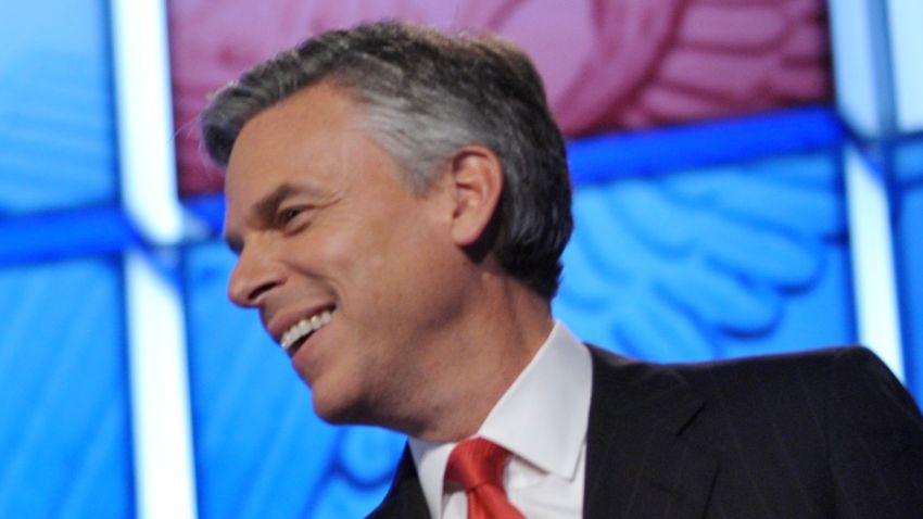 Utah Gov. Jon Huntsman smiles on November 22, 2011, at the Daughters of the American Revolution Constitution Hall in Washington, D.C.