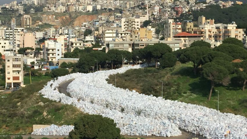 LEBANON: Beirut's river of garbage... The country canceled plans to export its trash to Russia last week, sending Beirut's six-month garbage crisis back to square one with rubbish piling up in the streets, riverbeds and countryside. Photo by CNN's Mohammed Tawfeeq, February 24.