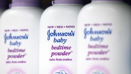 Bottles of Johnson's baby powder, produced by Johnson & Johnson, sit on display at a Tesco supermarket in London, U.K., on Tuesday, April 19, 2011. Johnson & Johnson, reeling from more than 50 drug and device recalls since the start of 2010, is trying to recapture its younger self by digesting Synthes Inc. Photographer: Simon Dawson/Bloomberg via Getty Images