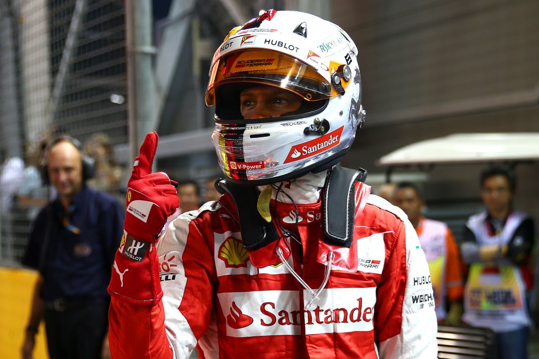 Ferrari's Sebastian Vettel was the only driver to take pole position from the Mercedes pair in 2015 -- but he did it only once in Singapore.