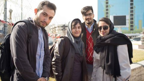 These young Iranians in Tehran's Vanak Square said they support Rouhani, a moderate who has helped open up his country more to the world since taking office in 2013.
