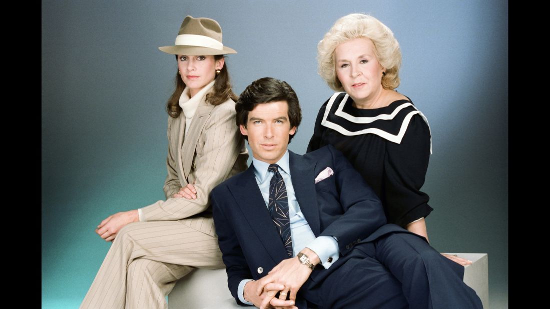 <strong>'Remington Steele': </strong>In this comedy/drama, Stephanie Zimbalist, left, played Laura Holt, a private detective who has trouble getting clients to take her seriously. Her solution: create a fictitious boss named Remington Steele as a way to gain clients' trust. A handsome thief, played by a pre-James Bond Pierce Brosnan, stumbles into Holt's life and assumes the Steele role. The two would go on to solve cases along with assistant Mildred Krebs (played by Doris Roberts, right).