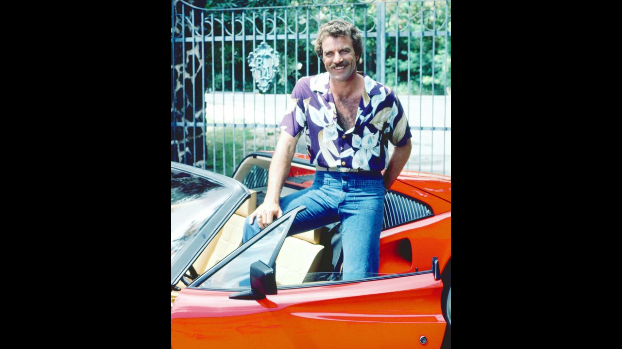 <strong>'Magnum P.I.':</strong> In 1984, a New York Times writer described "Magnum P.I." star Tom Selleck as "a tall, furry actor with laughing dimples." Selleck played Thomas Magnum, a Ferrari-driving private investigator hired by a rich Hawaiian estate owner who viewers never saw. The estate was run by the verbose and stuffy Jonathan Quincy Higgins III, played hilariously by John Hillerman. The series became a CBS prime-time staple from 1980-1988, peaking at No. 3 during the '82-'83 season.