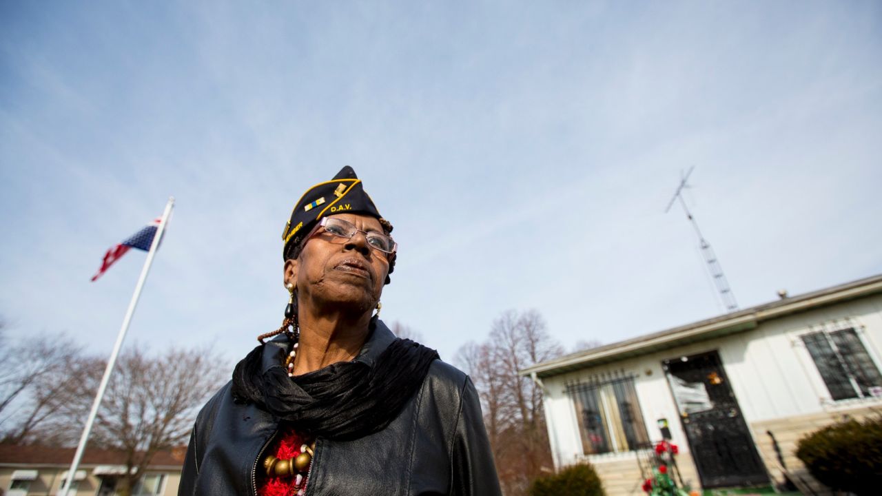 Ollie Sutton is flying the American flag outside her home in Flint with the Union down, as a sign of "dire distress," she says.