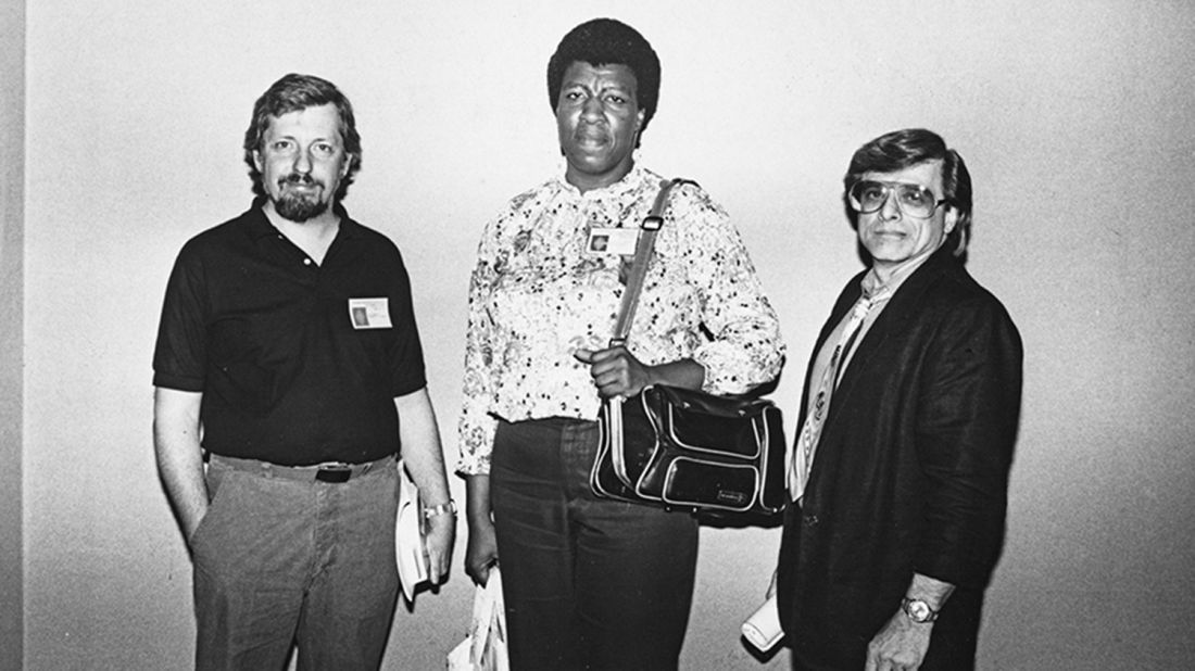 During the Clarion Science Fiction Writers' Workshop, she took a class with science-fiction great Harlan Ellison, at left with Butler in 1988. The experience led her to sell her first science-fiction stories, and Ellison became her mentor.