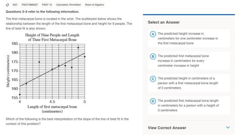 Students will see math questions like this one on the new SAT. The correct answer is A.