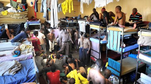 In the remand center of Pollsmoor, detainees are often more than 70 in a cell designed for 19.