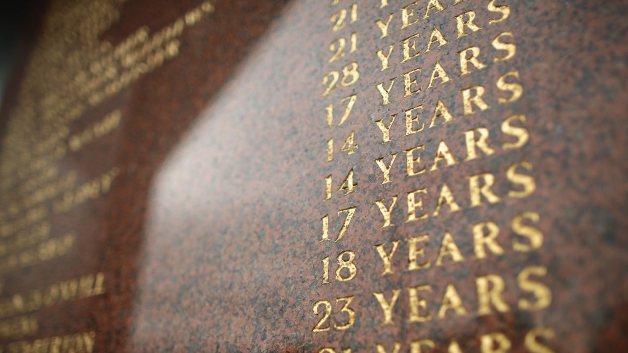 Names and ages of victims are inscribed on the Hillsborough memorial at Liverpool FC's Anfield Stadium.