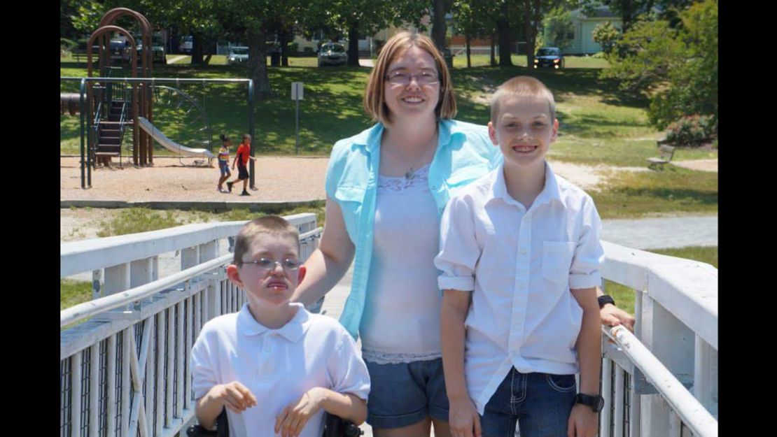 Angela waited for 12 years to learn more about her son Jacob's, left, condition until an online gene matchmaker service connected her with some answers and other affected families. 
