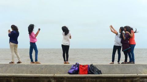 Police say Mumbai's oceanfront is a high-risk area for selfie-related accidents.