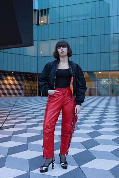 <strong>Irene Gotri Delledonne, 31, is a visual merchandiser for Valentino. She likes clubbing, techno and cold cuts</strong> -- photographed near Piazza Udine on the north east side of Milan. This part of Milan is called "NOLO", it is the new creative suburb of Milan.