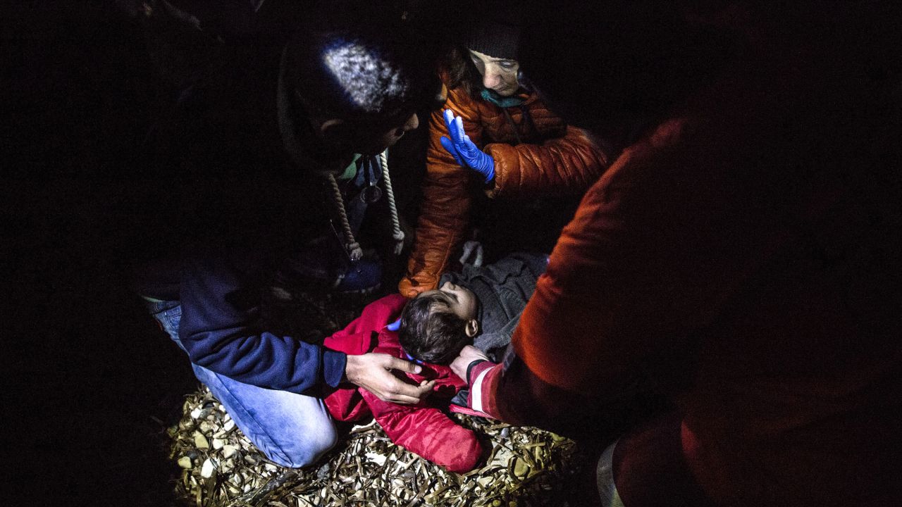 A volunteer doctor examines a Syrian child who arrived with other migrants on the Greek island of Lesbos on Monday, February 22. <a href="http://www.cnn.com/2015/09/03/world/gallery/europes-refugee-crisis/index.html" target="_blank">See Europe's migration crisis in 25 photos</a>