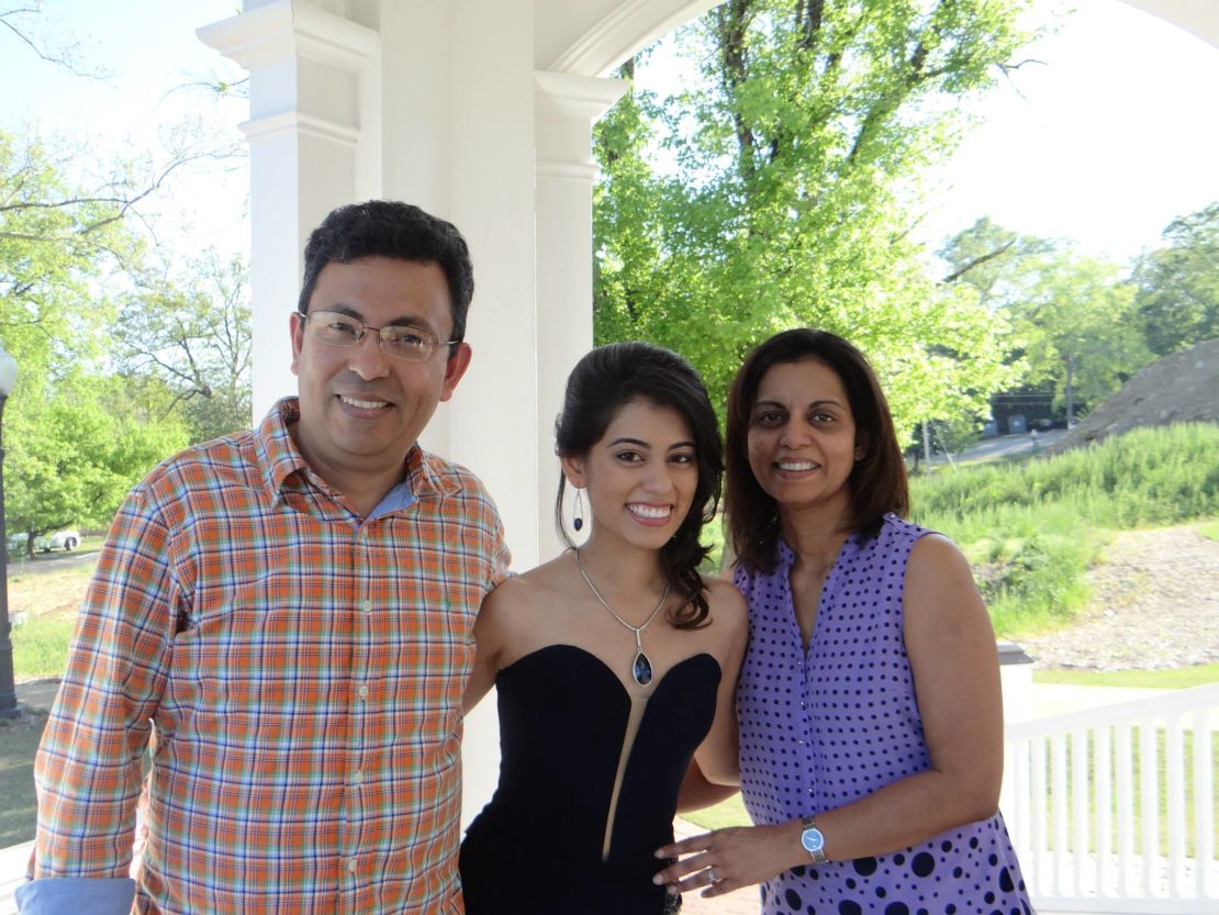 Avijit Roy pictured with step-daughter Trisha Ahmed and wife Rafida Ahmed Banya.