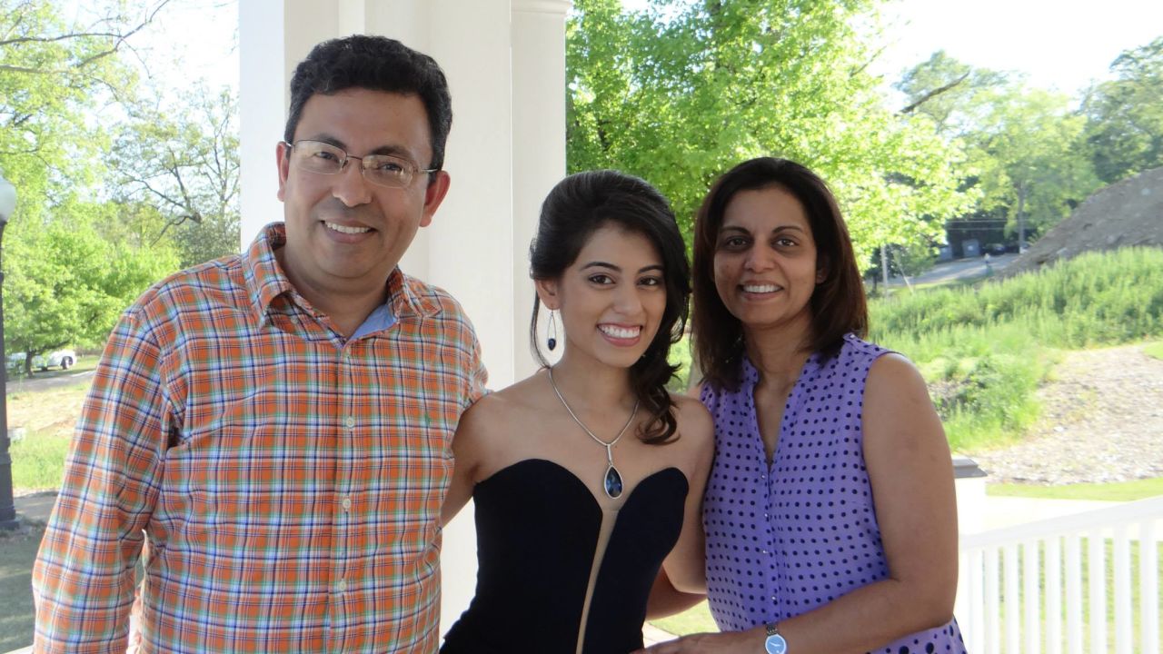 Avijit Roy pictured with step-daughter Trisha Ahmed and wife Rafida Ahmed Banya.