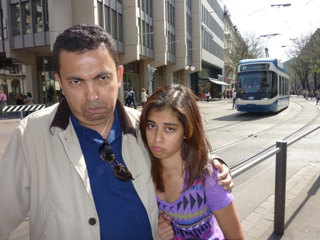 Father and daughter during one of their lighter moments.