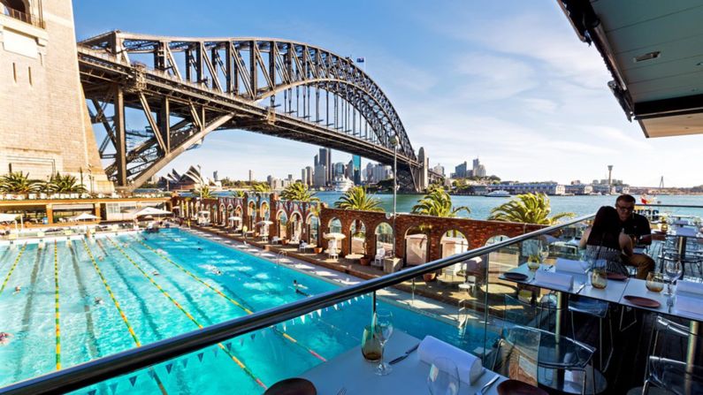 <a href="index.php?page=&url=http%3A%2F%2Faquadining.com.au%2F" target="_blank" target="_blank">Aqua Dining</a>, sitting above the North Sydney Olympic Pool and next to the harbor, offers Italian fine dining and an up-close view of the bridge.