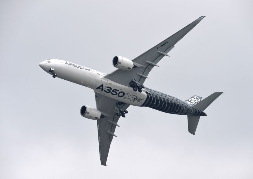 Launched in response to the success of the Boeing 787, the A350 is a wide-body long-haul airliner that holds between 280 and 400 passengers. Its maiden flight took place in 2013. 