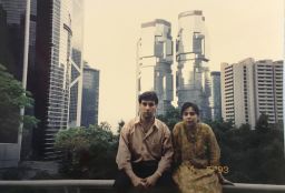 Alisha Haridasani's parents in Hong Kong in 1993.