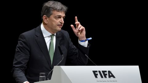 Jerome Champagne addresses FIFA's Congress at Hallenstadion in Zurich