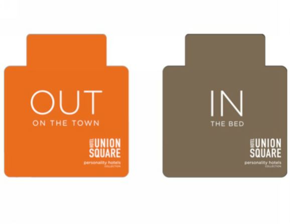 Touting itself as San Francisco's first boutique hotel, Hotel Union Square opts for humorously frank Do Not Disturb signs. 