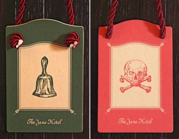 The ever-quirky Jane Hotel, located in Manhattan's West Village, started out as a place for sailors to cast anchor -- it even housed survivors of the Titanic. The marine theme remains (rooms are decked out to look like cabins), and the Victorian-style door hangers are an homage to the hotel's naval past.