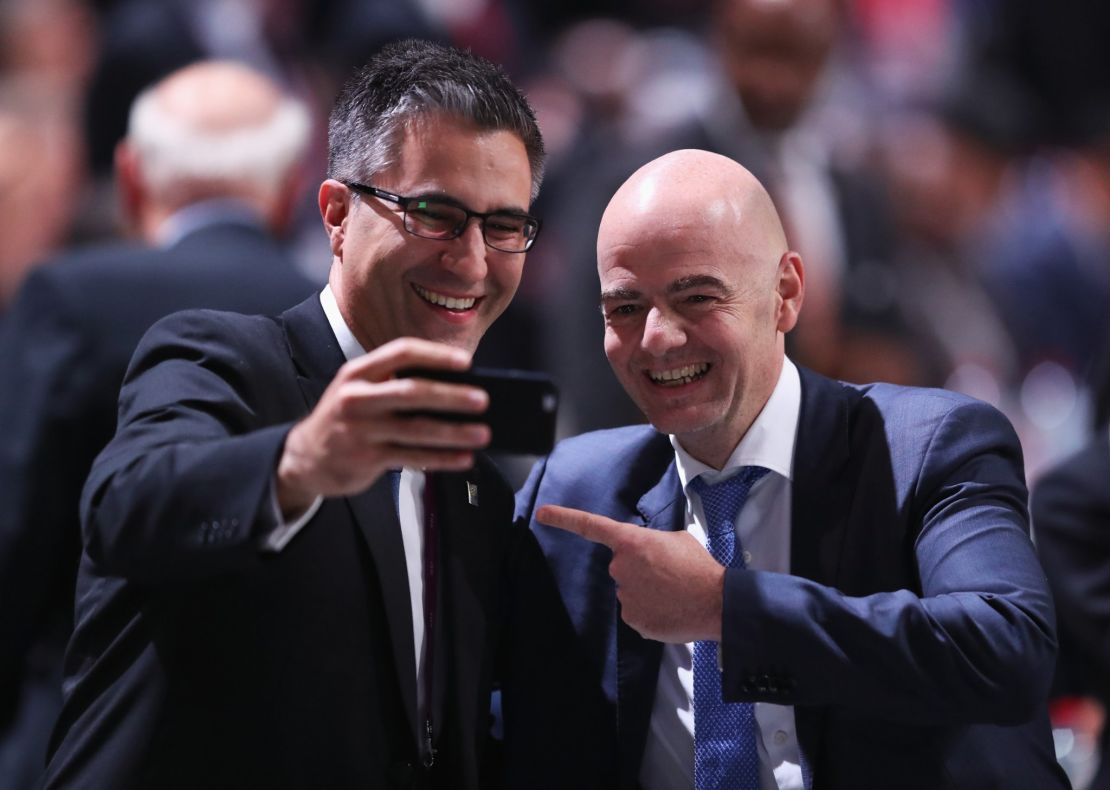 Respect your selfie: Gianni Infantino poses for a picture