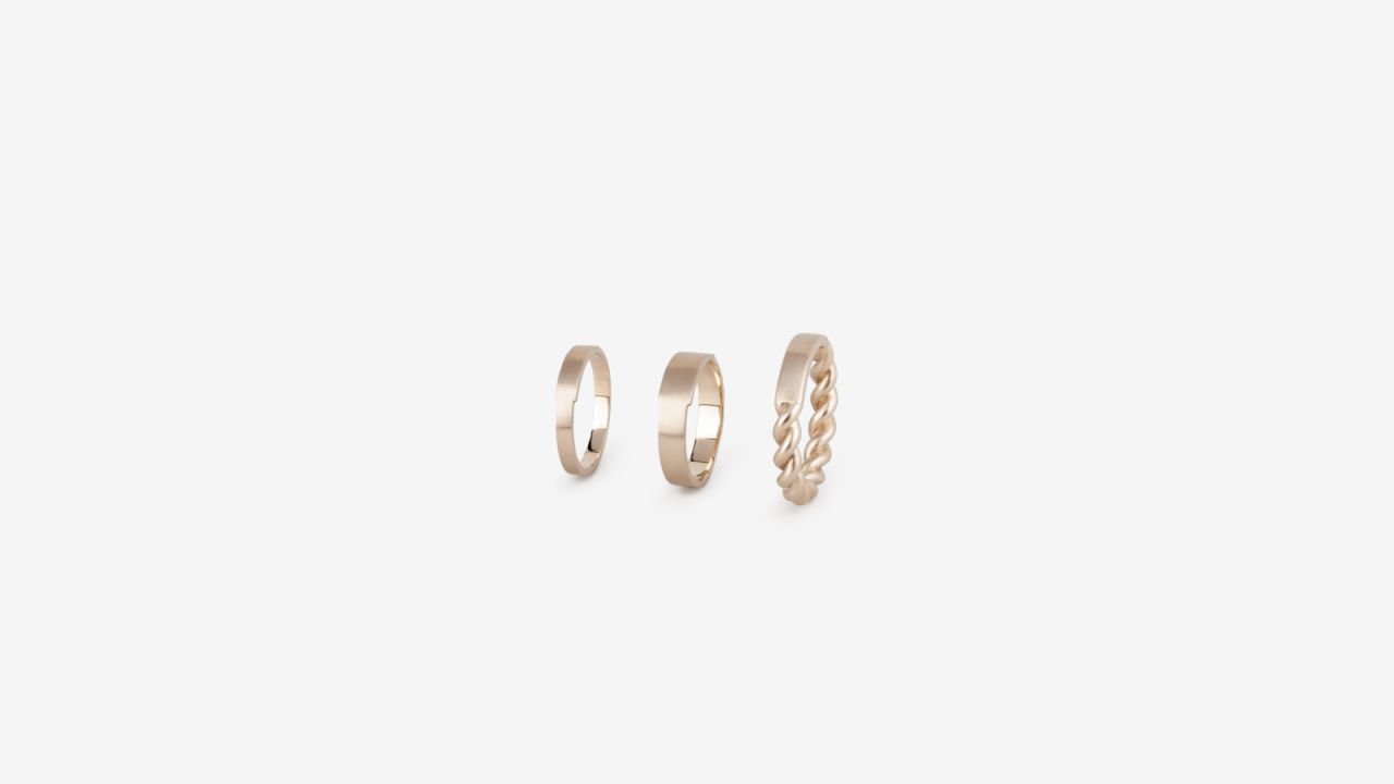 "I would recommend our DINAKAMAL DK01 ID Band Series. Initiated by a private commission to design a wedding band, the ID Gourmette Series was inspired by both: the ancient wedding band which always carried inscriptions on the outside of the ring (instead of inside as we do today), and the 1970s gourmette ID bracelets which were designed with a plaque for inscription." -- Dina Kamal, Founder of <a href="http://www.dinakamal.com/" target="_blank" target="_blank">DINAKAMAL DK01</a>