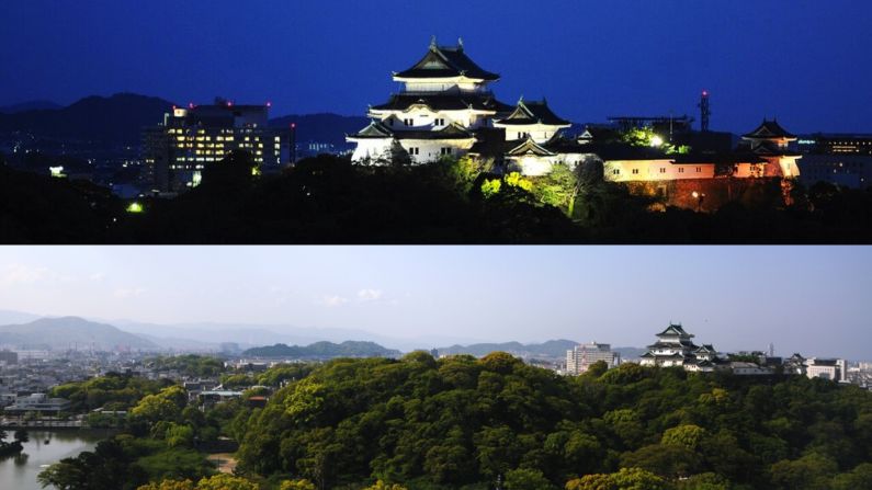 The secret to getting a great Wakayama castle photo is to book a castle-view room.