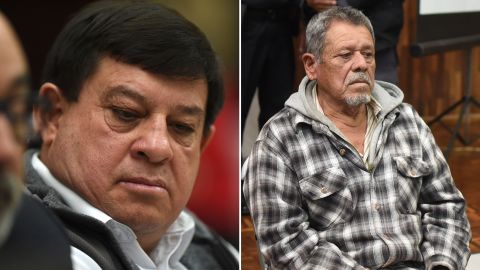 Former army officer Steelmer Francisco Reyes Giron, left, and Heriberto Valdez Asij, a former military commissioner, were sentenced to 120 years and 240 years in prison, respectively,  for keeping indigenous women as sex slaves during Guatemala's civil war. 