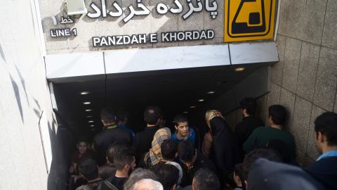 The entrance to this Tehran Metro station may be crowded, but it's nothing compared to the car traffic. The Iranian capital's subway system has four lines.