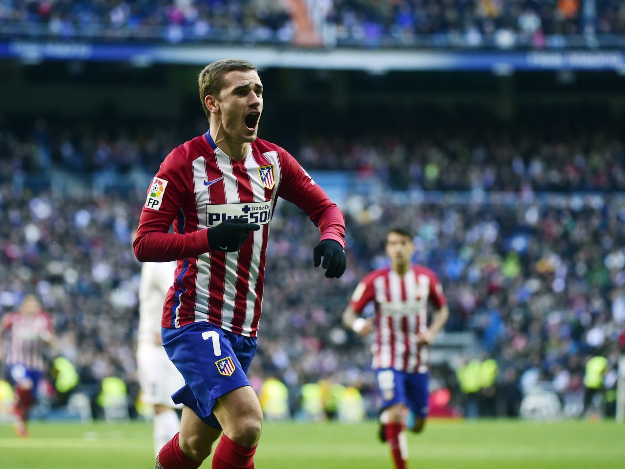 Atletico Madrid's French forward Antoine Griezmann scored the only goal of the game at the Santiago Bernabeu Saturday.