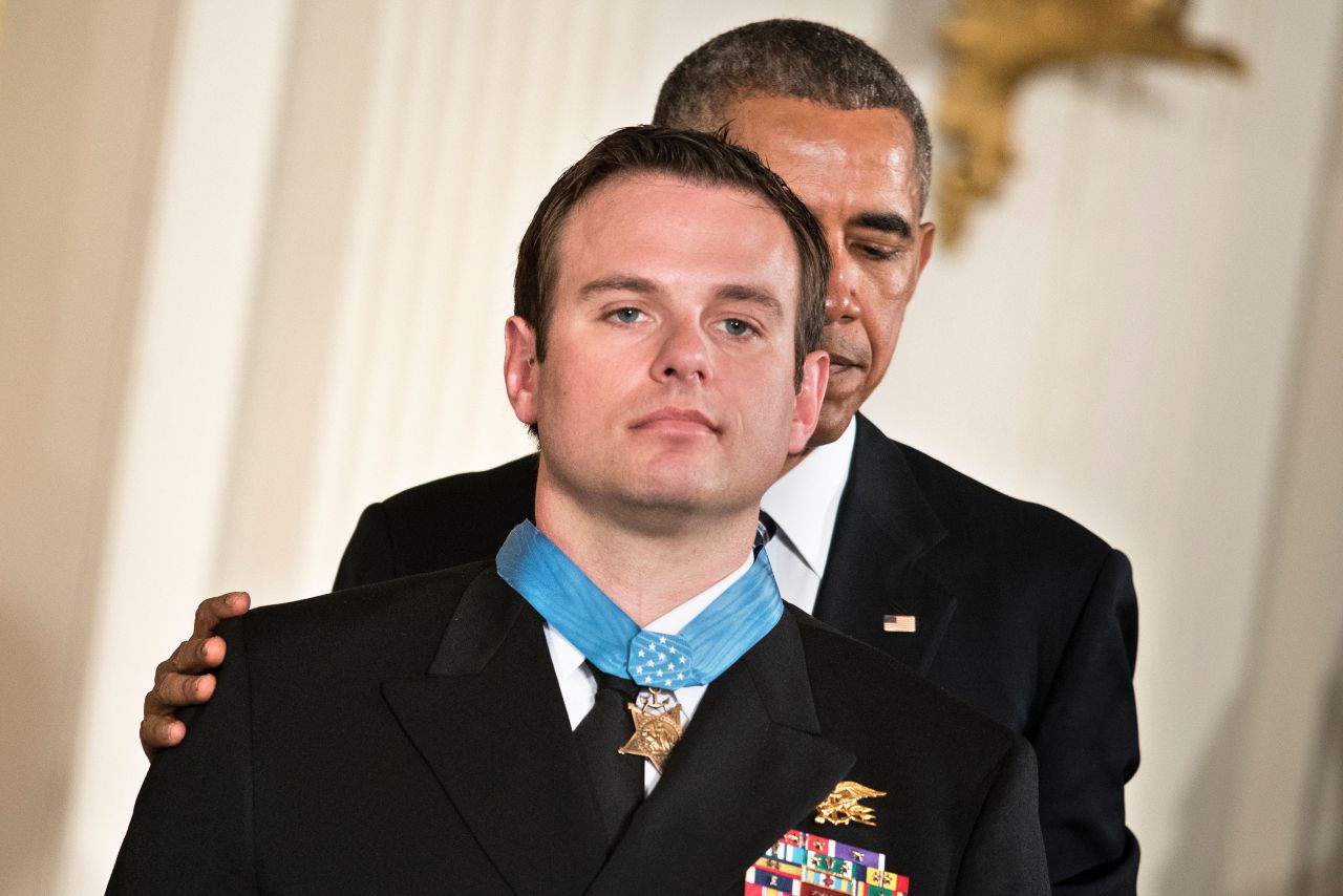 U.S. President Barack Obama presents Navy SEAL Edward Byers with the Medal of Honor during a ceremony at the White House on Monday, February 29. Byers received the medal for his role in rescuing an American civilian being held hostage by Taliban insurgents in Afghanistan. Click through to see other Afghanistan veterans who have received the Medal of Honor, the nation's highest award for valor in combat.