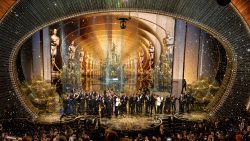 The production team and cast of Spotlight celebrate the award for Best Picture on stage at the 88th Oscars on February 28, 2016 in Hollywood, California. AFP PHOTO / MARK RALSTON / AFP / MARK RALSTON        (Photo credit should read MARK RALSTON/AFP/Getty Images)