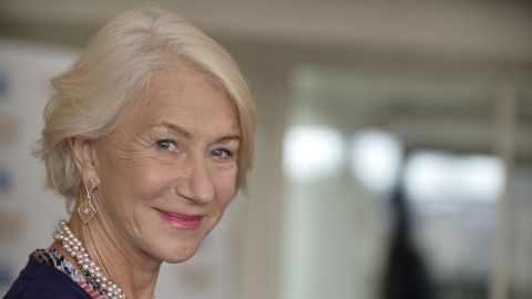 Actress Helen Mirren, 70, allowed her hair to go gracefully gray over a show business career that has spanned decades