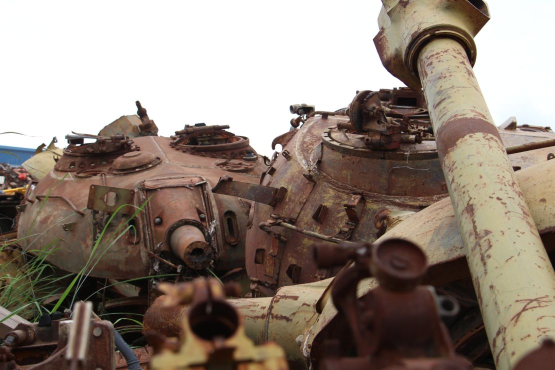 War scrap at the ADA facility north of Luanda