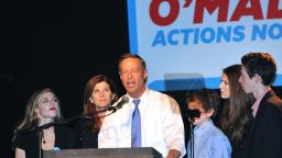 Democratic presidential candidate Martin O'Malley tells a small gathering of supporters that he will suspend his presidential campaign February 1, 2016 in Des Moines, Iowa. 