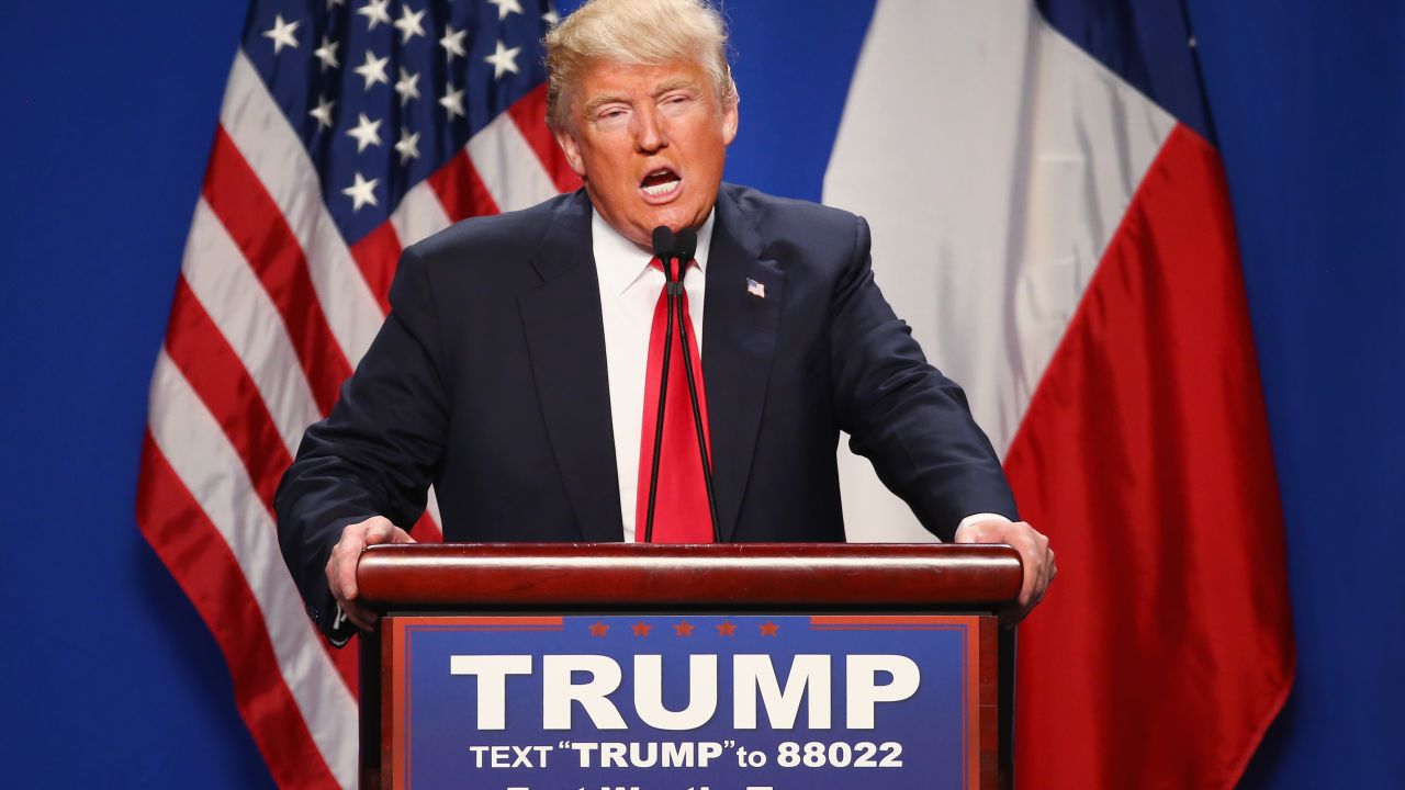 Republican presidential candidate Donald Trump speaks at a rally at the Fort Worth Convention Center on February 26, 2016 in Fort Worth, Texas. (Photo by Tom Pennington/Getty Images)