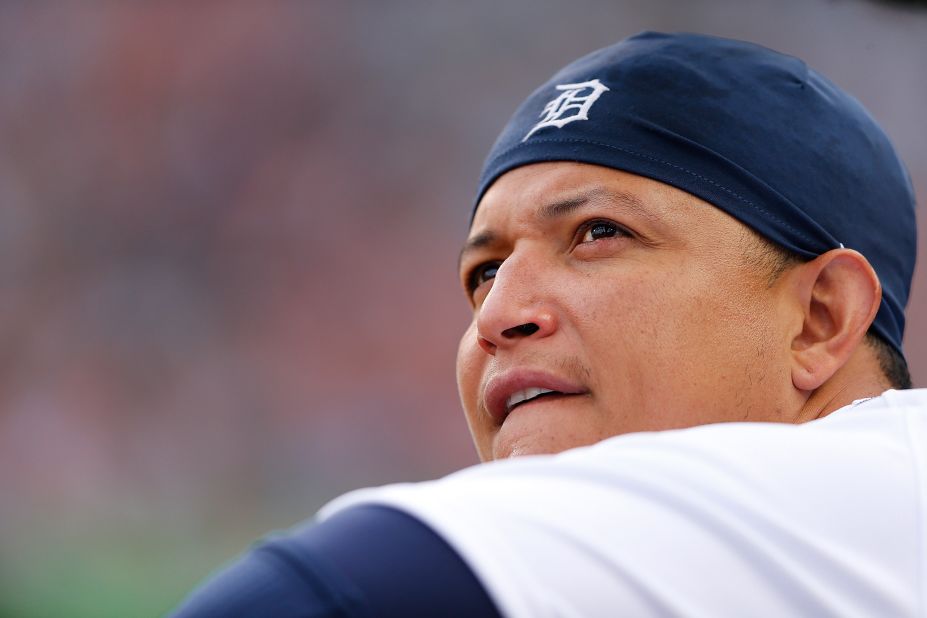 The Detroit Tigers' catcher will forever be known for his 2012 feat of posting the first batting triple crown in 45 years -- leading the league with 44 HR, 139 RBI and a .330 batting average. "Miggy" -- who won the 2003 World Series as a rookie with the Florida Marlins, when he made all of $165,000 -- signed an eight-year, $248 million deal in 2016. 
