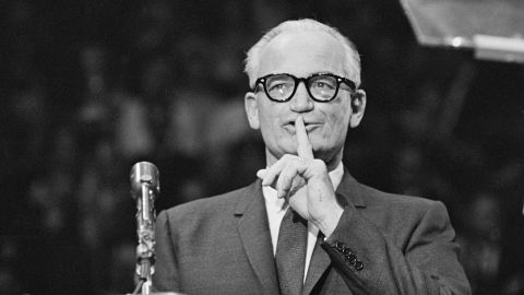 Presidential nominee Barry Goldwater speaks at an election rally in New York in October 1964.