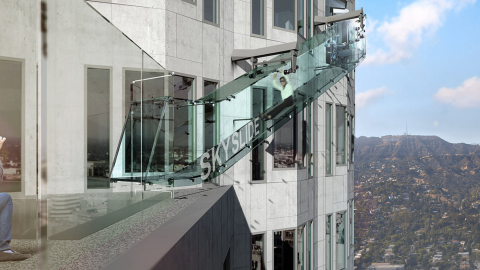 The U.S. Bank Tower in Los Angeles now has an outdoor glass slide to take visitors from the 70th floor to the 69th.