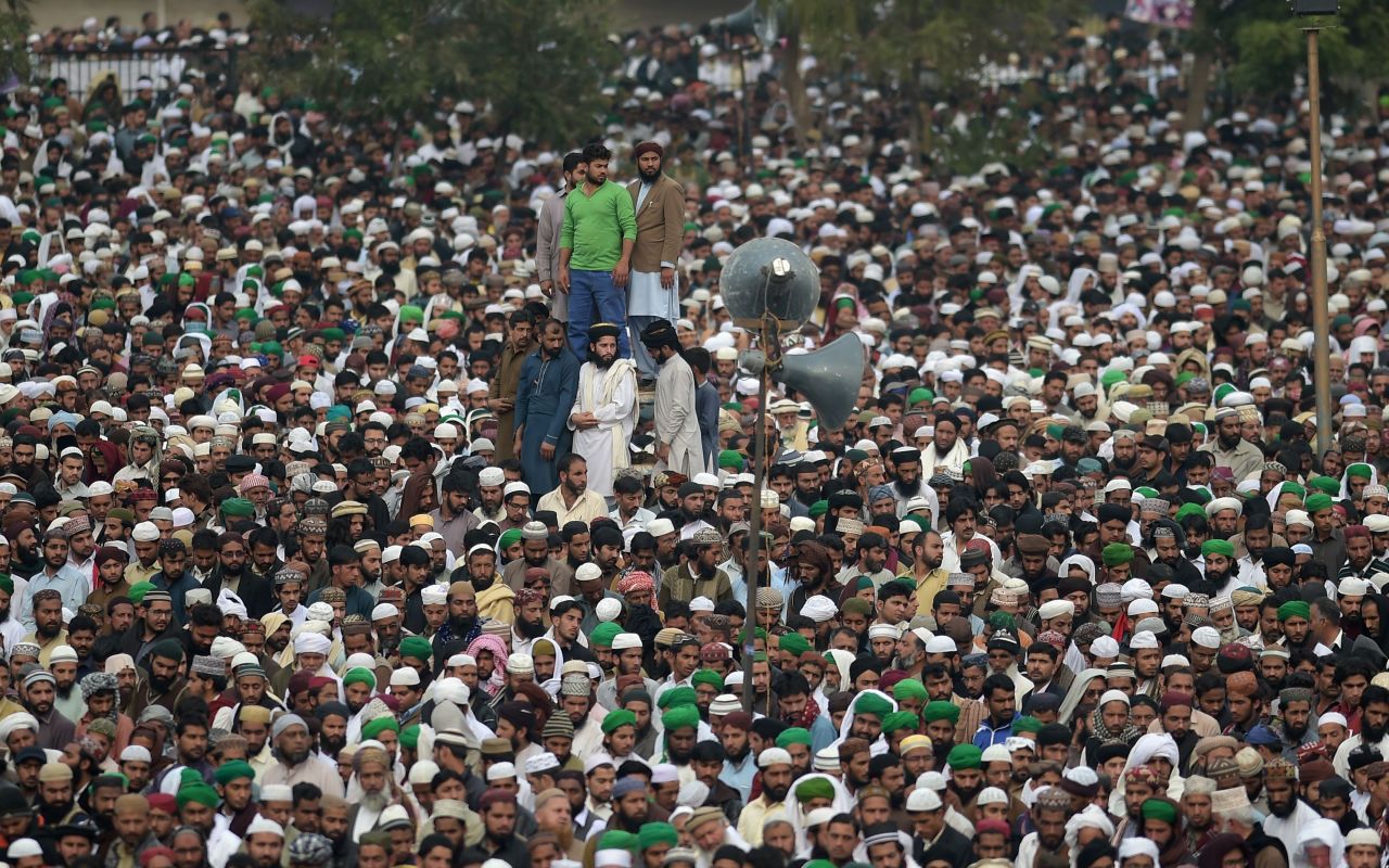 Supporters of Qadri gather in Rawalpindi on March 1, 2016. 