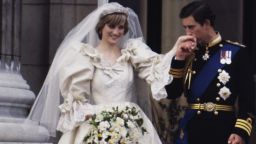 The Prince and Princess of Wales on the balcony of Buckingham Palace on their wedding day, 29th July 1981. She wears a wedding dress by David and Elizabeth Emmanuel and the Spencer family tiara. (Photo by Terry Fincher/Princess Diana Archive/Getty Images)
Diana Spencer, 20 - Prince Charles, 33