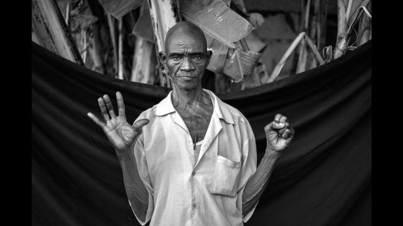 Edward is unsure of exactly when his family left Angola, but their journey to Zaire is imprinted indelibly in the 73-year-old's memory. "My mother was carrying clothes and a bag of cassava," he recalls. "I kicked a tree when we were walking through the forest, and the toe dried up after and fell off." Today Edward is happy at the prospect of returning home, and says his bare hands would be the thing he would bring back to Angola. "I need these," he says, "just these."