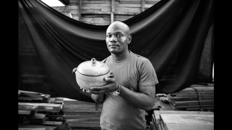 Edward fled Angola when he was 16, after a rocket exploded 1.2 miles from his family home. They took with them a "pidi" jar filled with buffalo meat for the journey ahead, where they encountered the bodies of those less fortunate. Today Edward is an engineer and the jar is the last remnant from that journey to the DRC many years before. "I can tell my children our family's story through this 'pidi' jar," he says. "Hopefully we will take it when we make the return trip to Angola in the future."