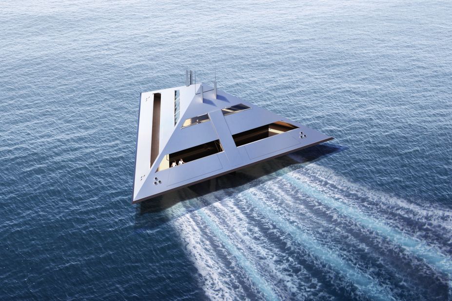 "I felt it was time that the superyacht world could expand," Schwinge tells CNN. "It's a reinvention of the superyacht idea -- a superyacht that does not look like a superyacht in any form but which has had, however, a quantum leap aspect to it."