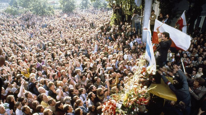 <strong>Polish shipyard strike:</strong> In August 1980, <a href="http://www.nobelprize.org/nobel_prizes/peace/laureates/1983/walesa-bio.html" target="_blank" target="_blank">Lech Walesa</a> led a shipyard strike in Gdansk, Poland, in an effort to improve conditions for the country's workforce. The series of strikes that followed led to the Gdansk Agreement, which allowed workers the right to strike and organize unions.