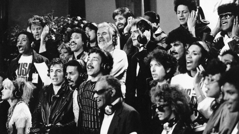 <strong>Music makes a difference:</strong> In January 1985, 45 musicians joined forces to record a song to benefit African famine relief. The supergroup, made up of stars such as Michael Jackson, Diana Ross and Bob Dylan, recorded "We Are the World," which went on to sell more than <a href="index.php?page=&url=http%3A%2F%2Fwww.cnn.com%2F2015%2F01%2F28%2Fentertainment%2Ffeat-we-are-the-world-30-years-where-are-they-now%2F" target="_blank">20 million copies.</a>